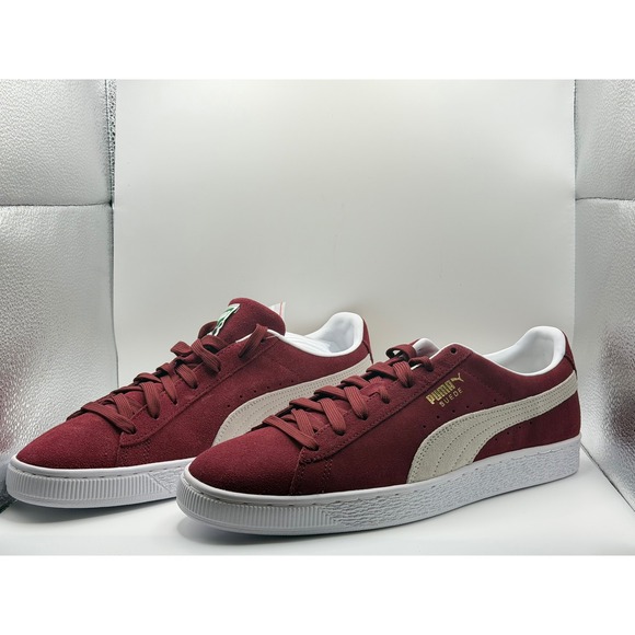 Puma Other - PUMA Suede Classic XXI Mens 11.5 Cabernet Red White Lace Up Sneakers NWOB